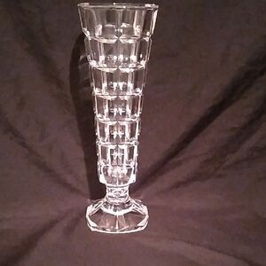 Vintage Cristal d'Aques French Crystal Footed Bud Vase